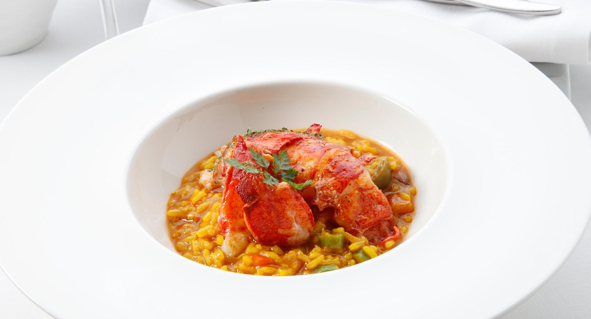 Menú del caldero de arroz con bogavante